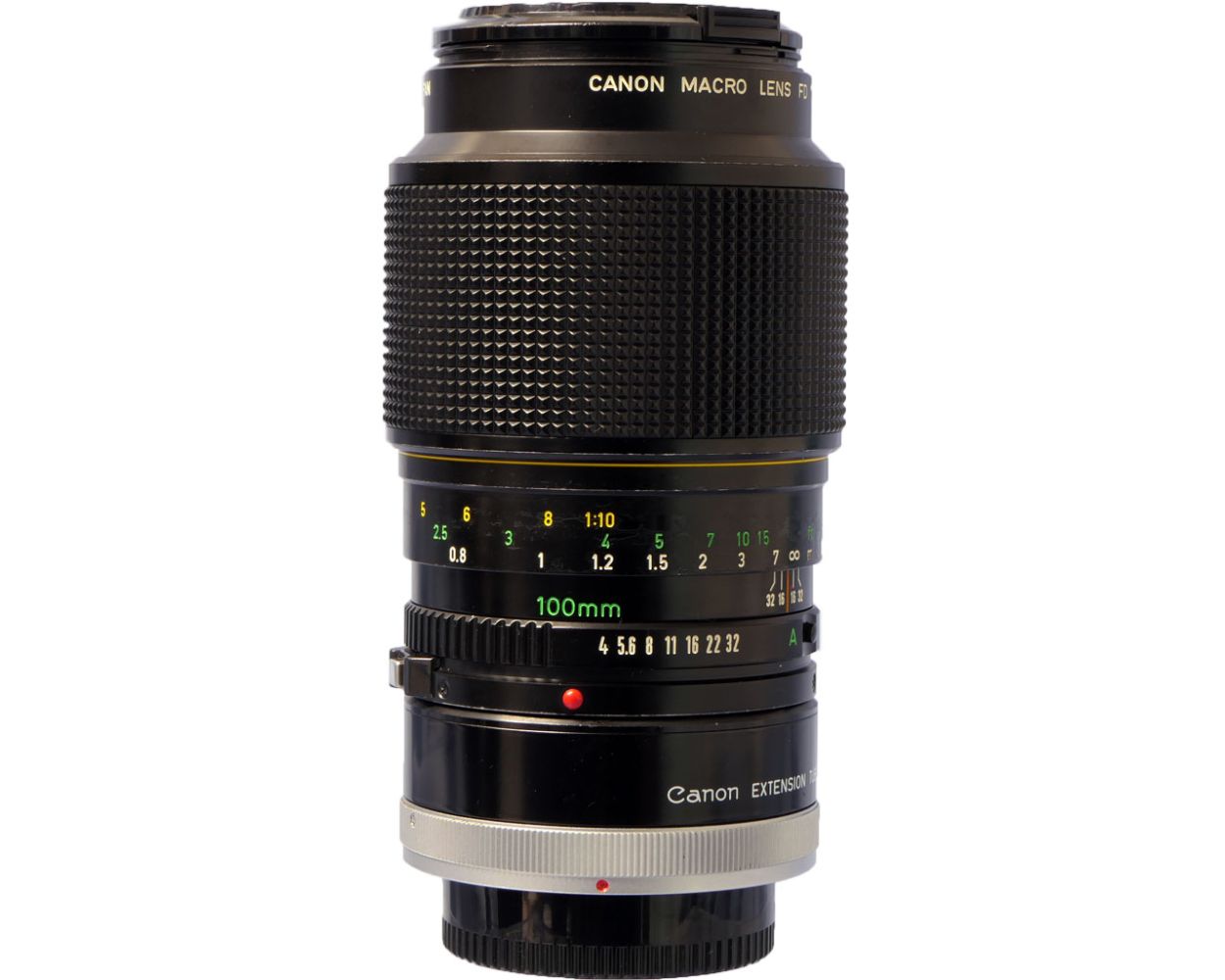 Used Canon 100mm f4 Macro FD lens with Canon extension tube 1:2-1