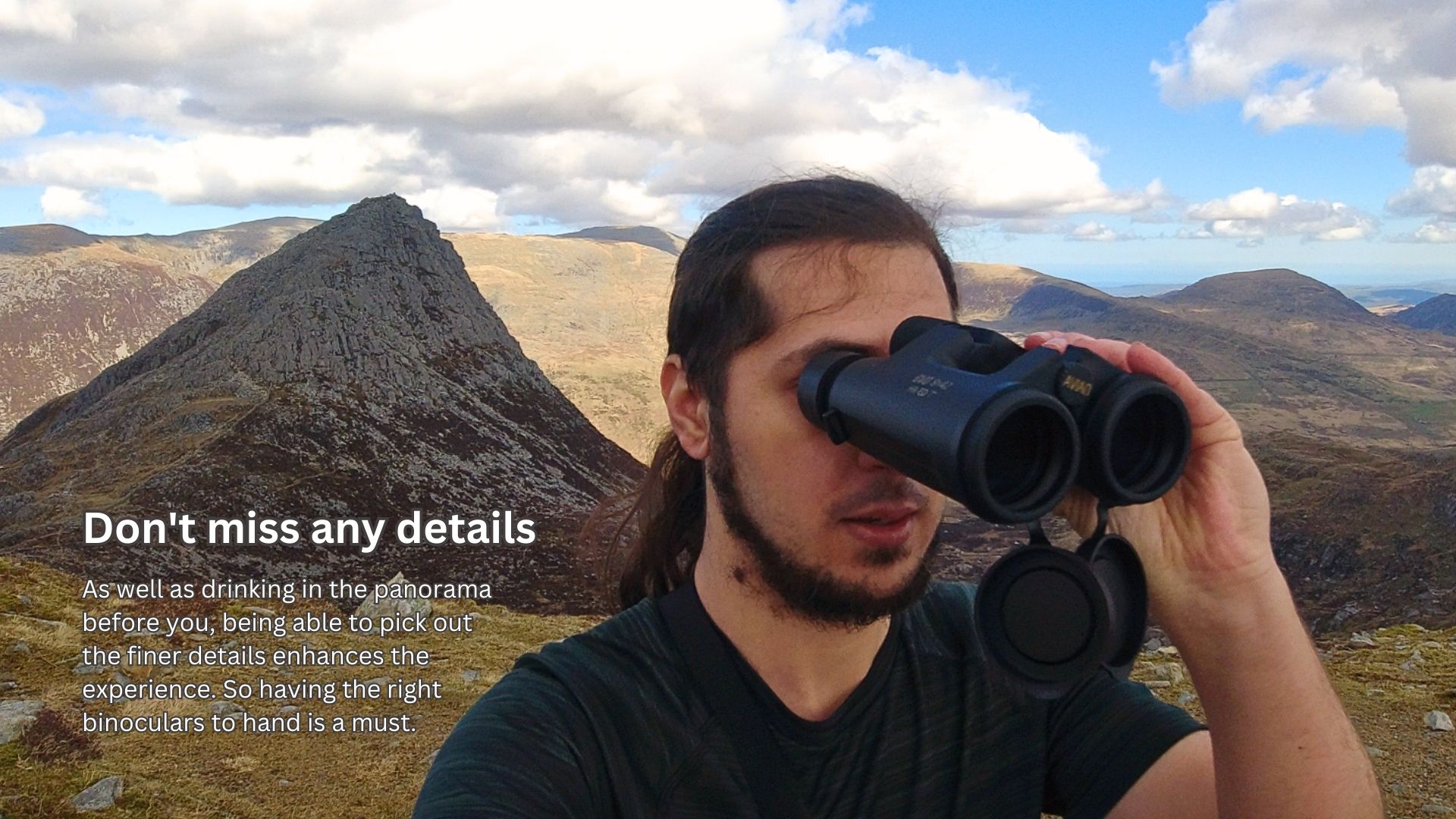 Young Male Looking Through the Avian EVO HR-ED 8x42 Binoculars
